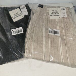 2 pair of Abercrombie & Fitch Linen-Blend Pull-On Shorts Size M-NEW WITH TAGS